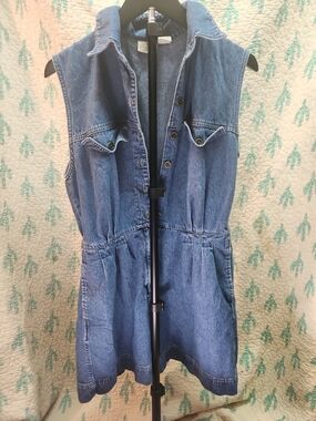 St. John's Bay Blue Denim Sleeveless Romper shorts